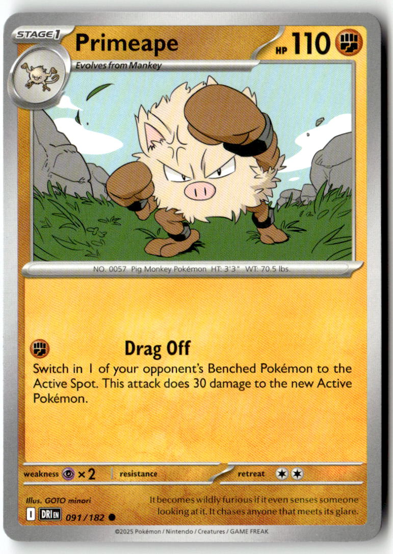 Front of Primeape 091/182 from Destined Rivals