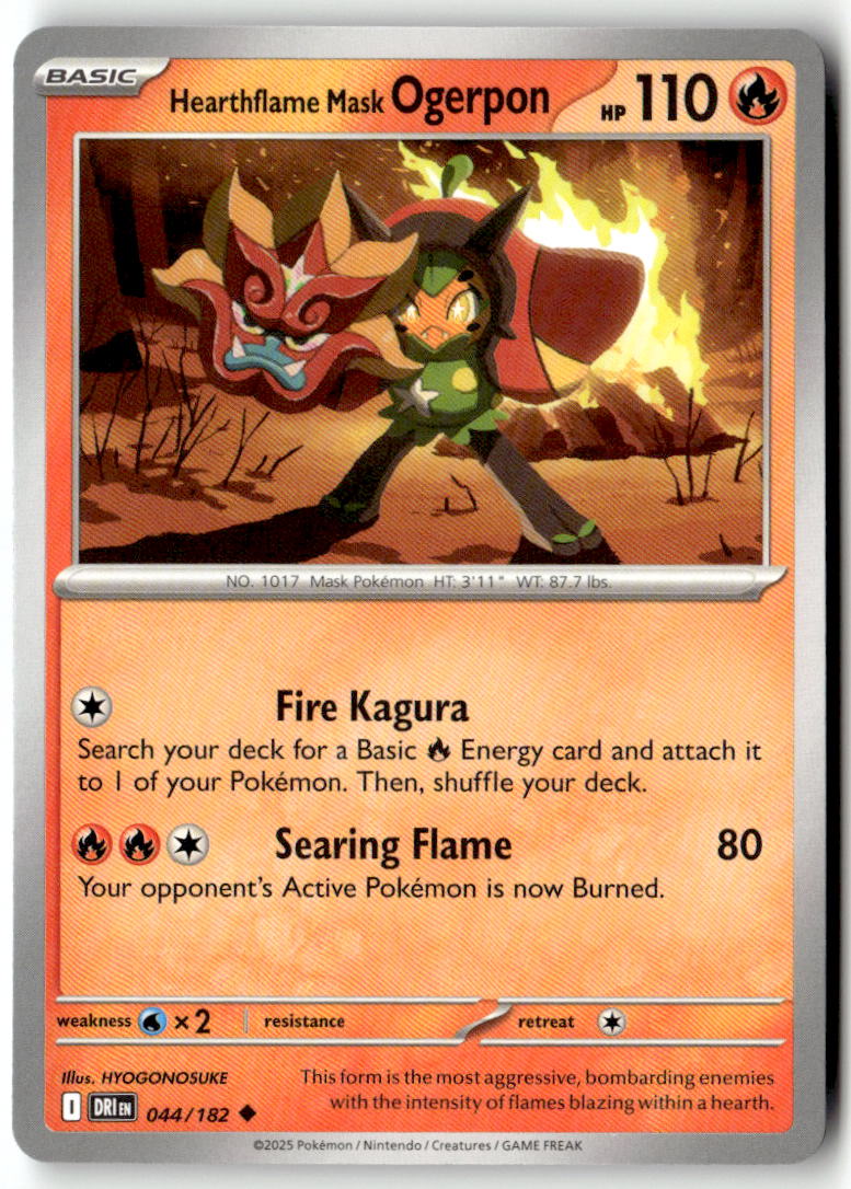 Front of Hearthflame Mask Ogerpon 044/182 from Destined Rivals