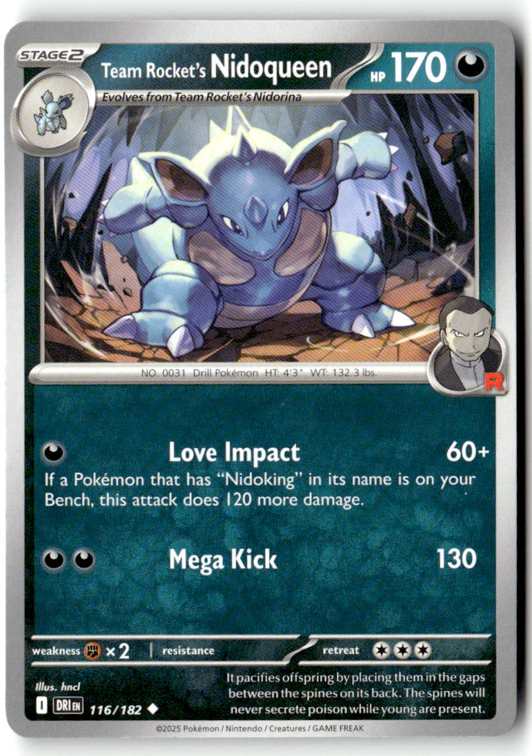 Front of Team Rocket's Nidoqueen 116/182 from Destined Rivals