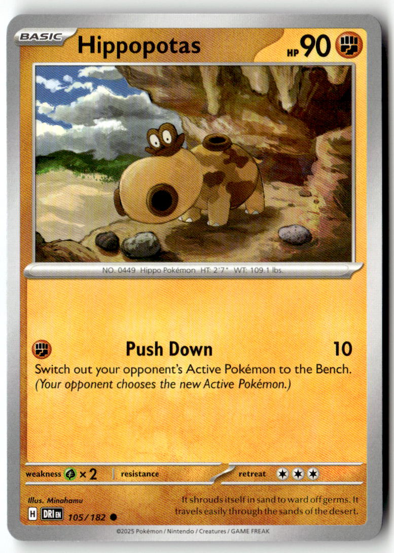 Front of Hippopotas 105/182 from Destined Rivals