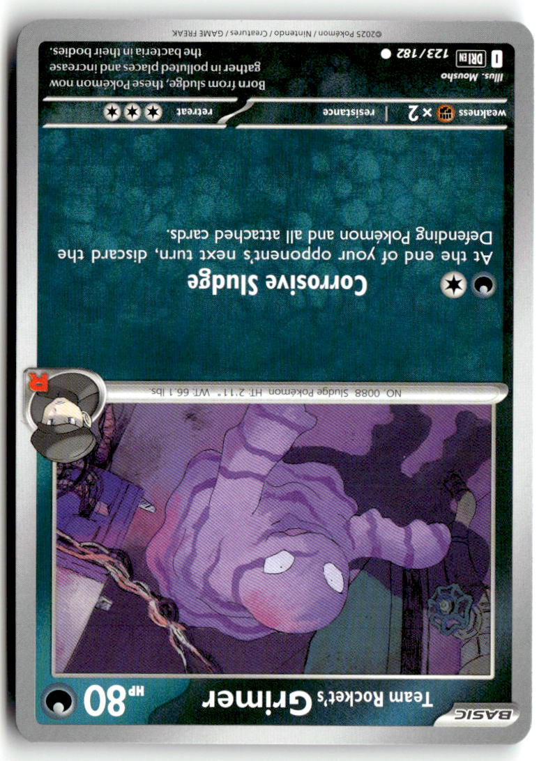 Front of Team Rocket's Grimer 123/182 from Destined Rivals