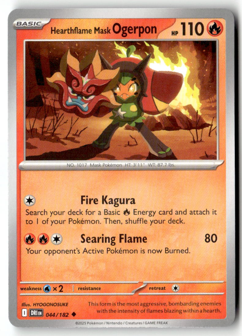 Front of Hearthflame Mask Ogerpon 044/182 from Destined Rivals