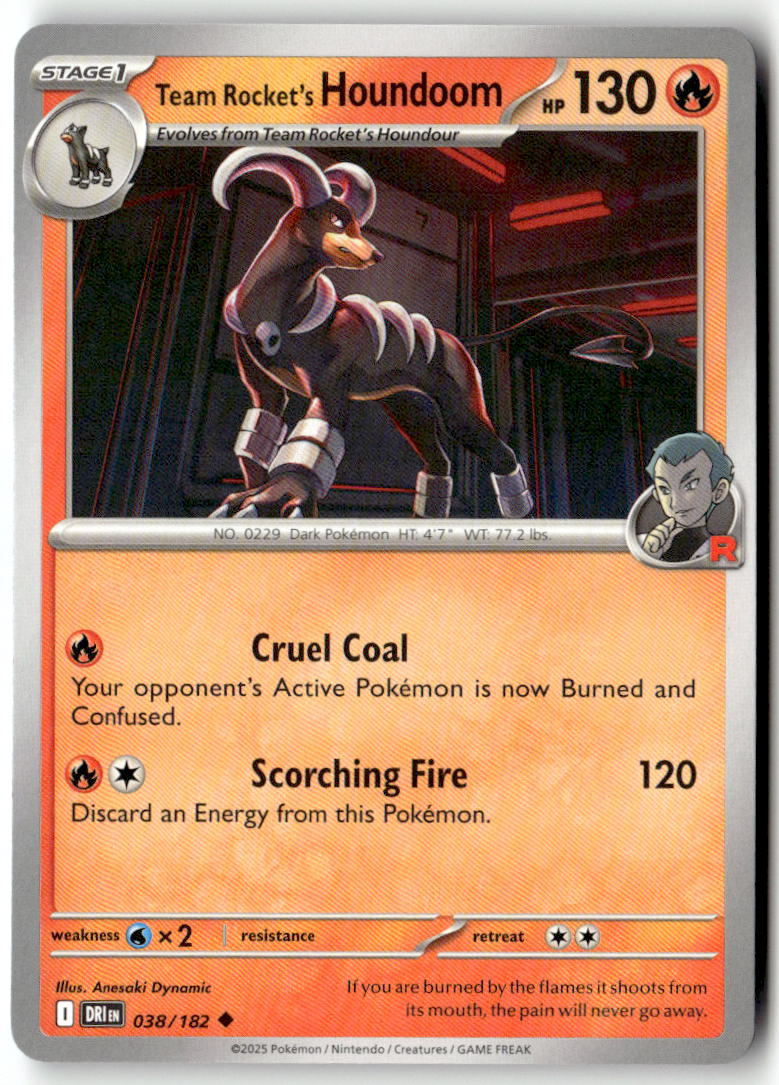 Front of Team Rocket's Houndoom 038/182 from Destined Rivals