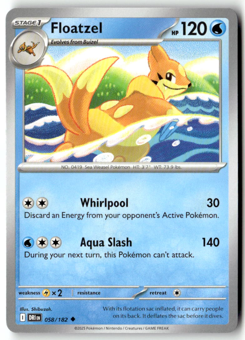 Front of Floatzel 058/182 from Destined Rivals