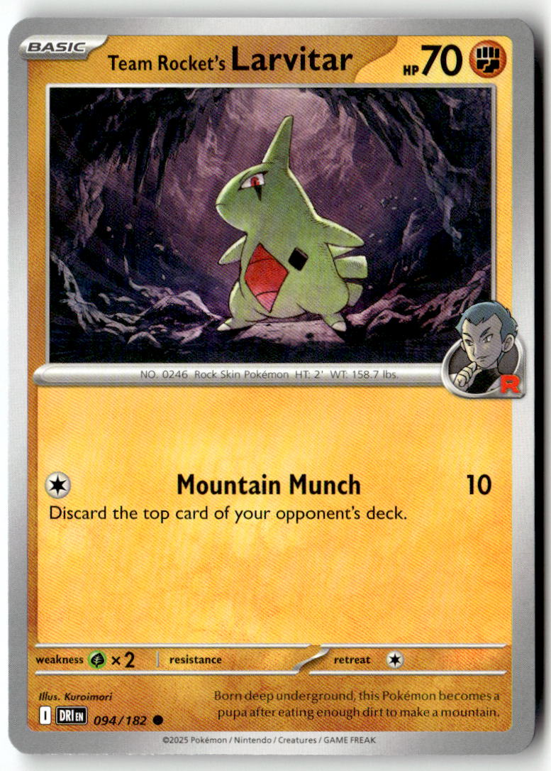 Front of Team Rocket's Larvitar 094/182 from Destined Rivals