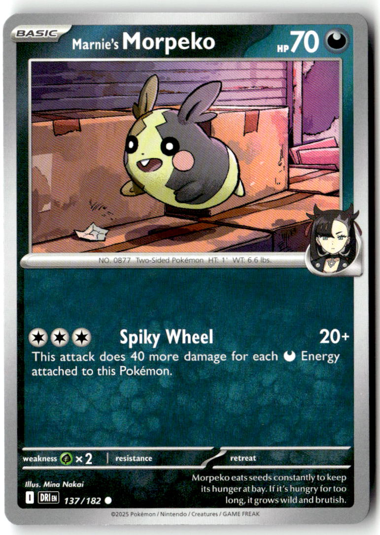Front of Marnie's Morpeko 137/182 from Destined Rivals