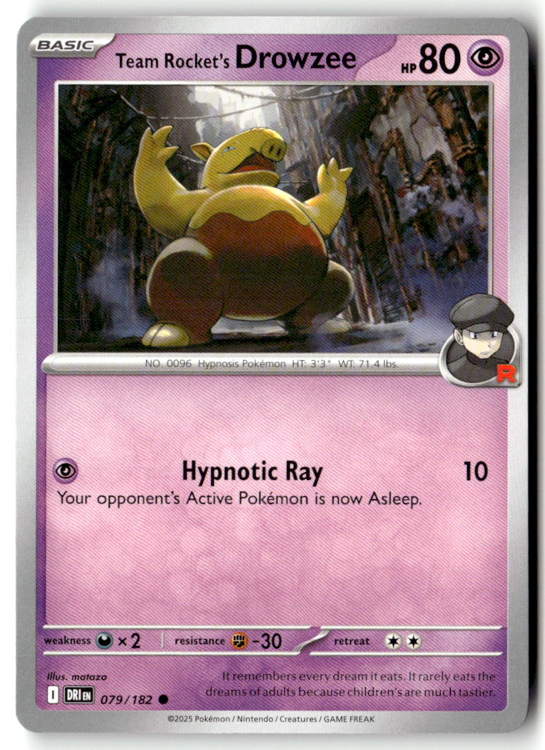 Front of Team Rocket's Drowzee 079/182 from Destined Rivals