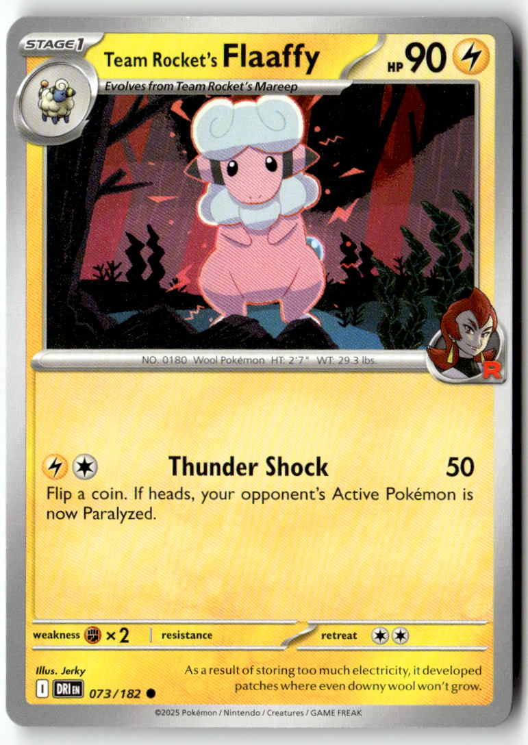 Front of Team Rocket's Flaaffy 073/182 from Destined Rivals