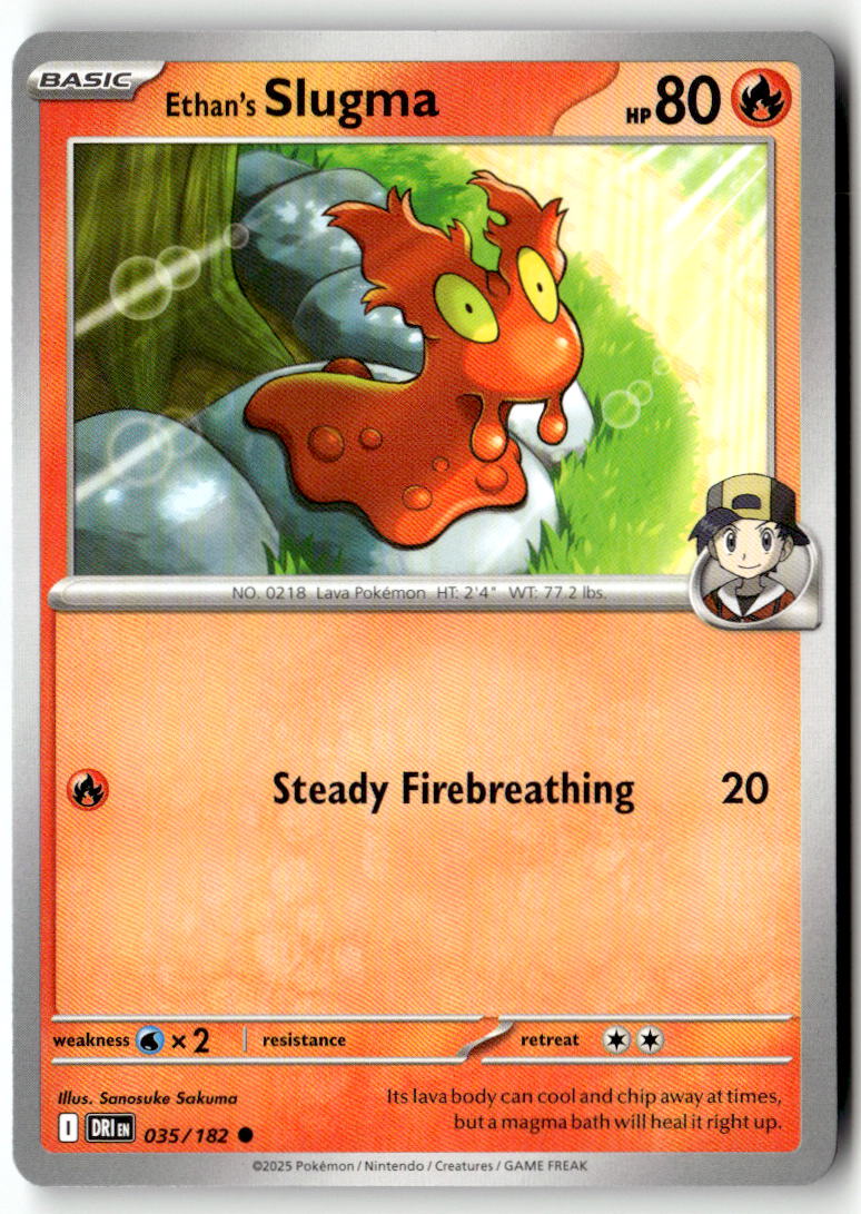 Front of Ethan's Slugma 035/182 from Destined Rivals