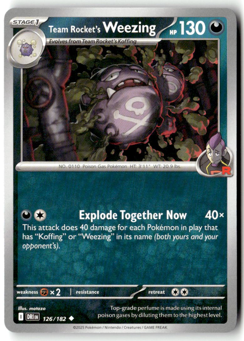 Front of Team Rocket's Weezing 126/182 from Destined Rivals
