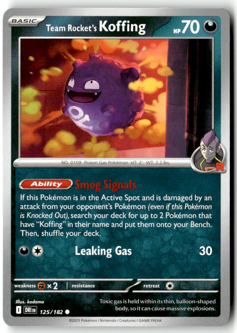 Front of Team Rocket's Koffing 125/182 from Destined Rivals