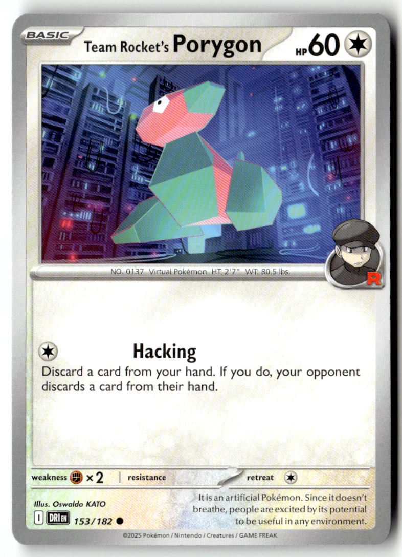Front of Team Rocket's Porygon 153/182 from Destined Rivals