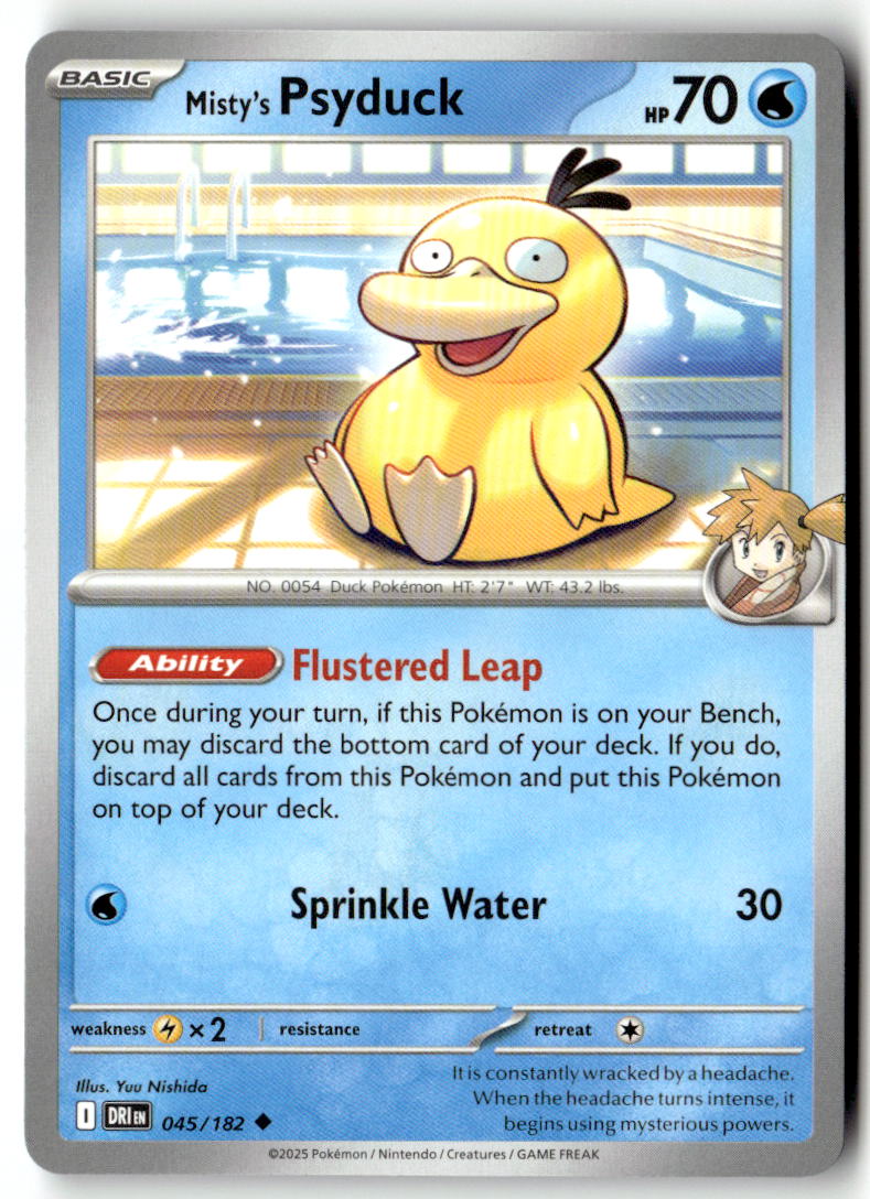 Front of Misty's Psyduck 045/182 from Destined Rivals