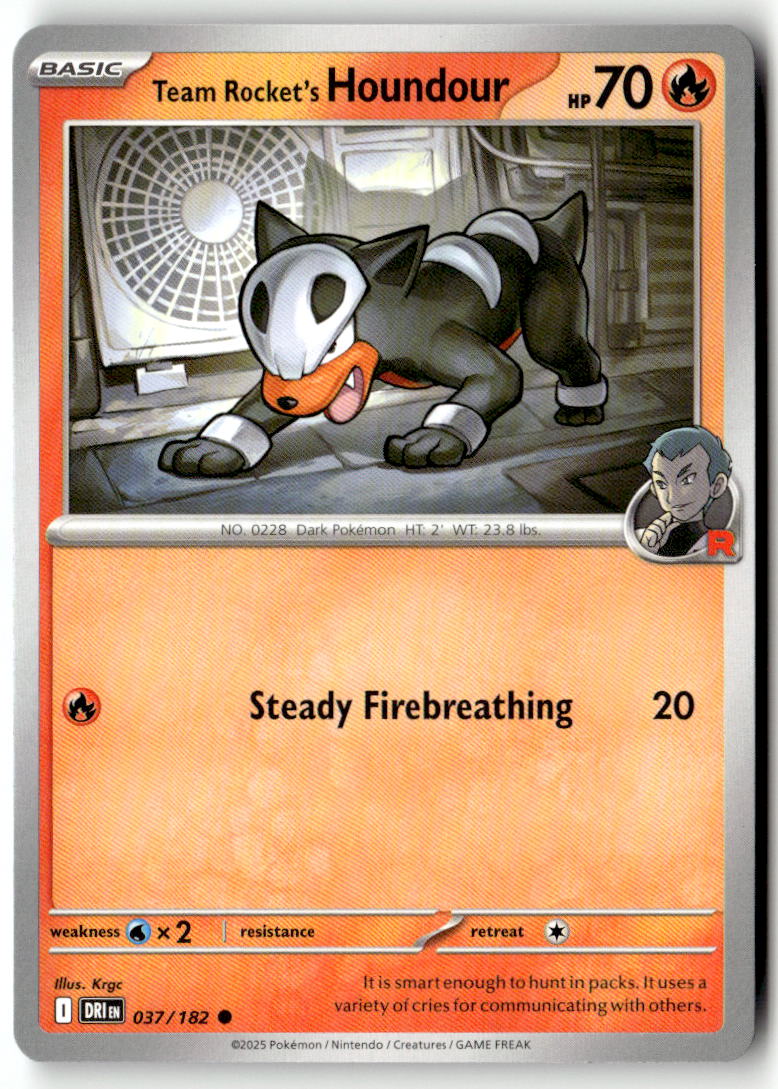 Front of Team Rocket's Houndour 037/182 from Destined Rivals