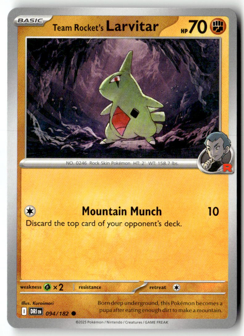 Front of Team Rocket's Larvitar 094/182 from Destined Rivals
