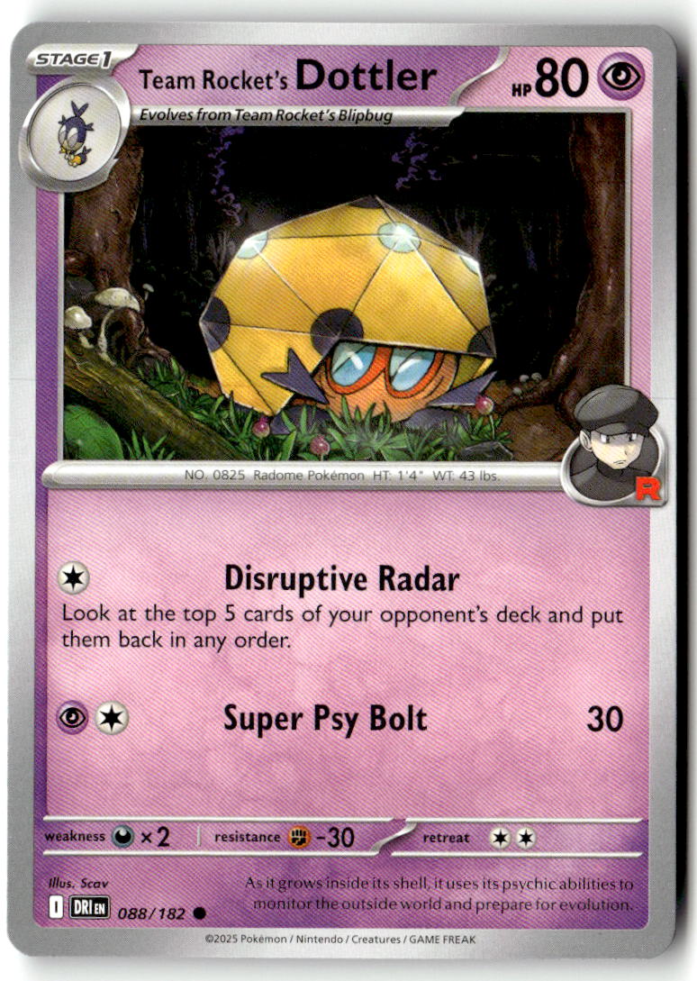 Front of Team Rocket's Dottler 088/182 from Destined Rivals