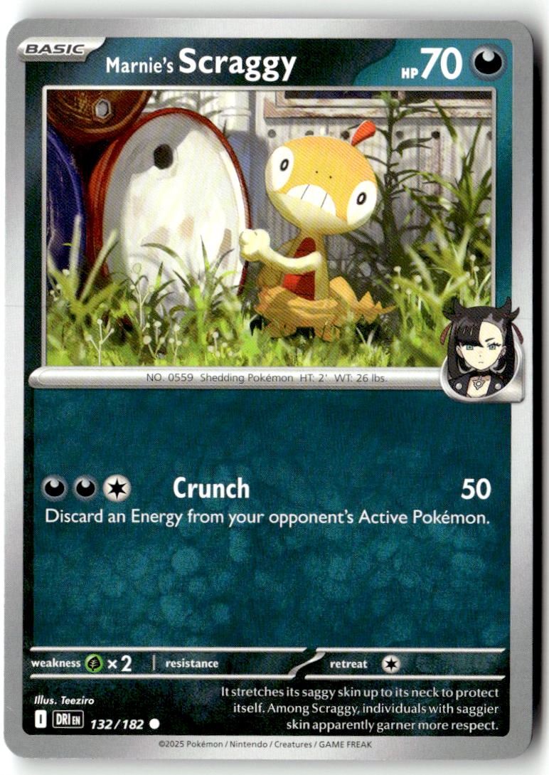 Front of Marnie's Scraggy 132/182 from Destined Rivals
