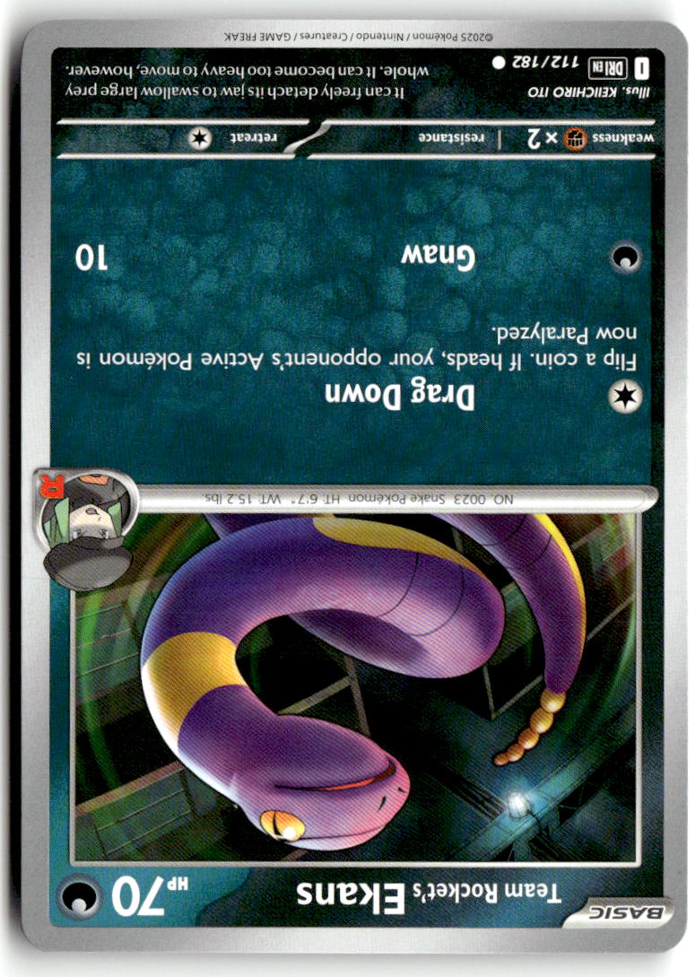 Front of Team Rocket's Ekans 112/182 from Destined Rivals