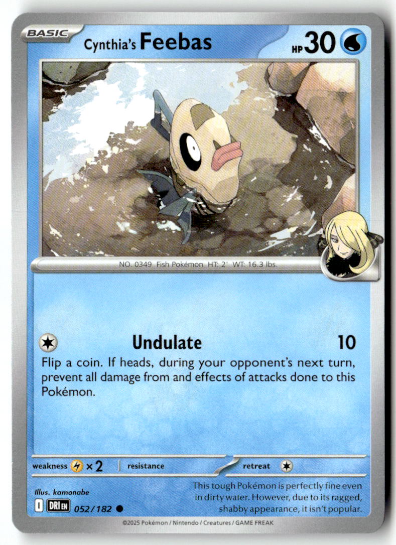 Front of Cynthia's Feebas 052/182 from Destined Rivals