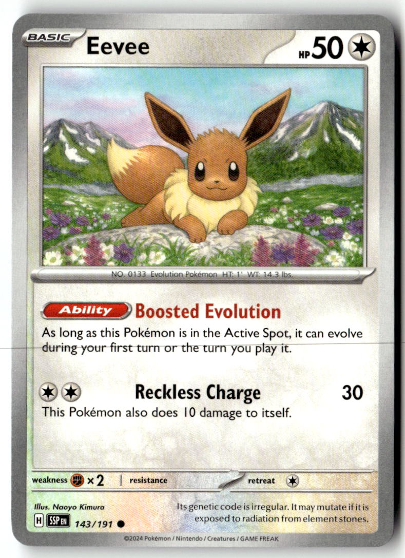 Front of Eevee 143/191 from Surging Sparks