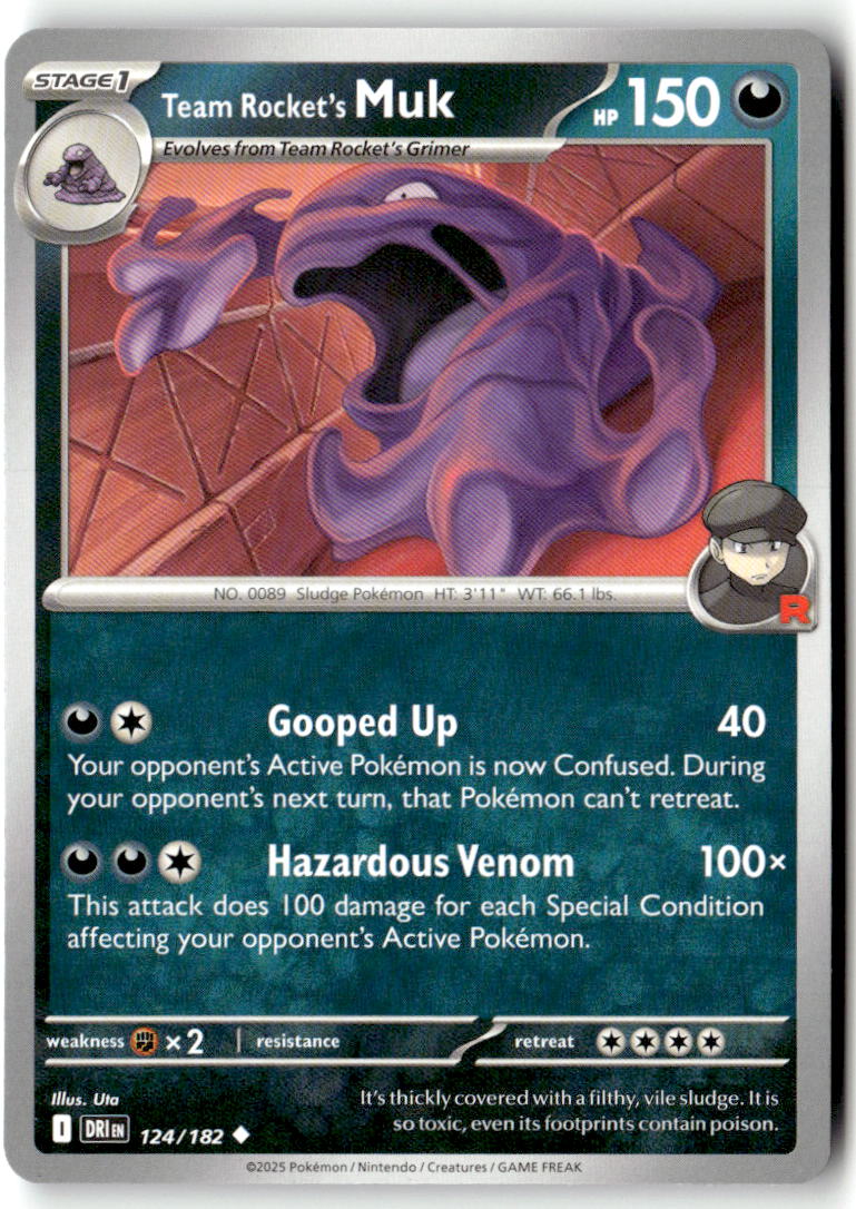 Front of Team Rocket's Muk 124/182 from Destined Rivals