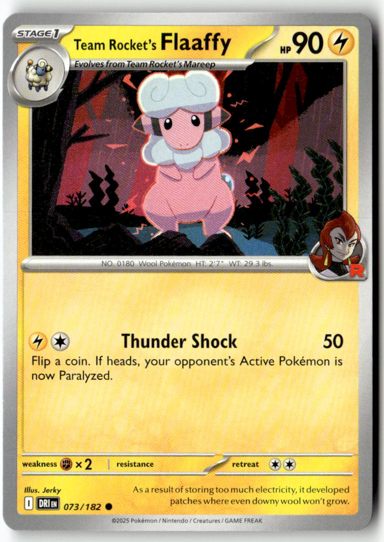 Front of Team Rocket's Flaaffy 073/182 from Destined Rivals