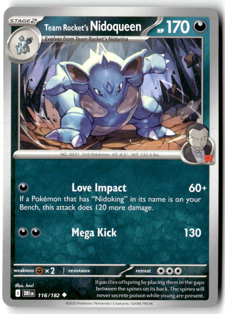 Front of Team Rocket's Nidoqueen 116/182 from Destined Rivals
