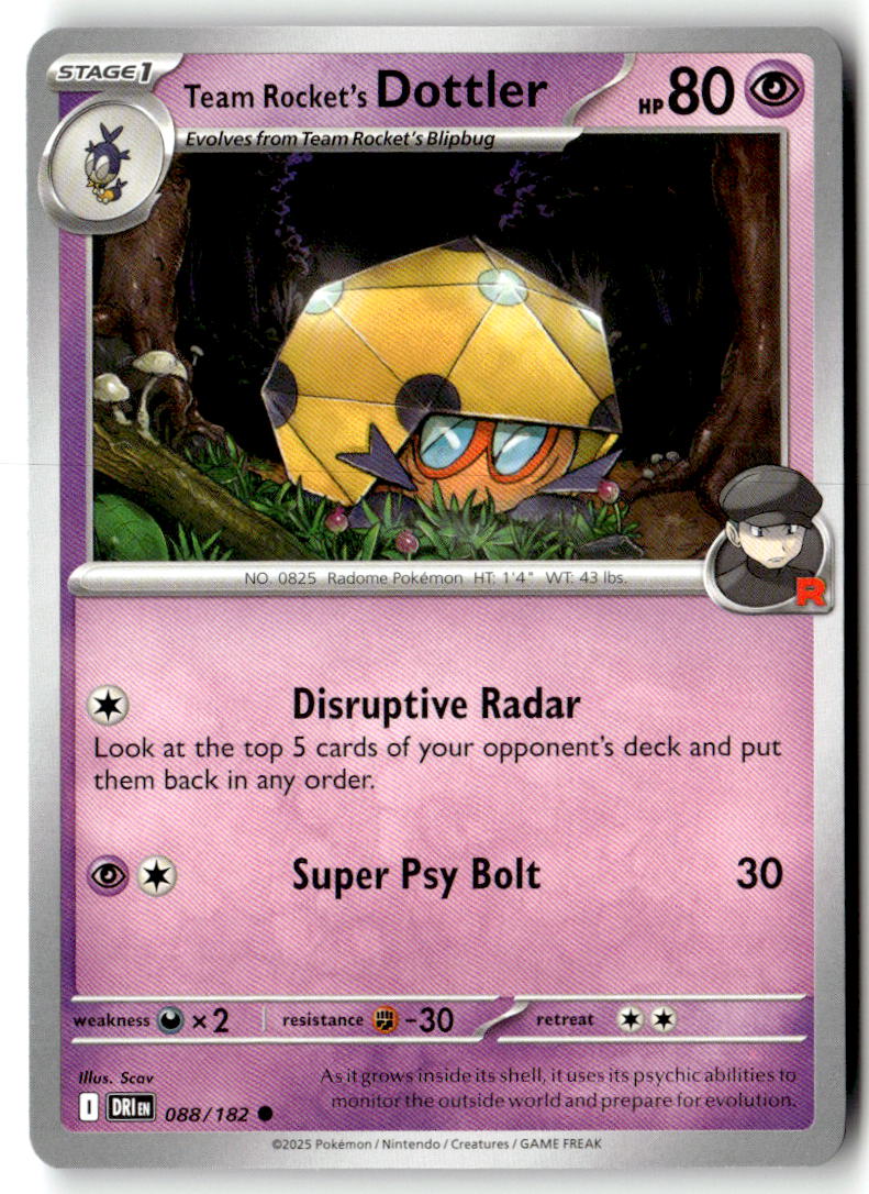 Front of Team Rocket's Dottler 088/182 from Destined Rivals