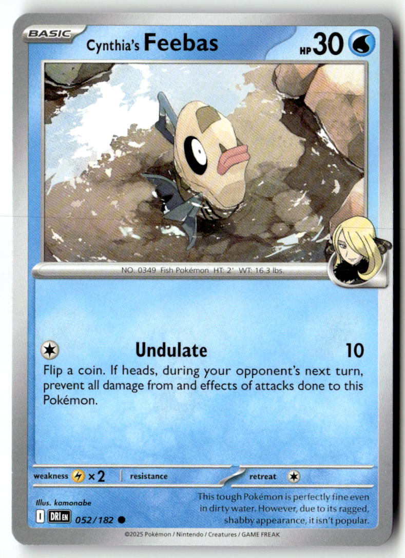 Front of Cynthia's Feebas 052/182 from Destined Rivals