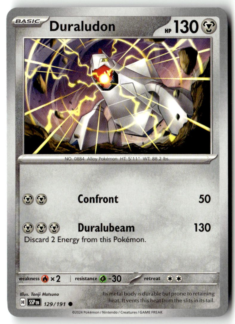 Front of Duraludon 129/191 from Surging Sparks
