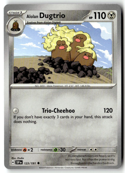 Front of Alolan Dugtrio 123/191 from Surging Sparks