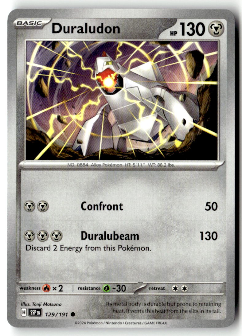 Front of Duraludon 129/191 from Surging Sparks