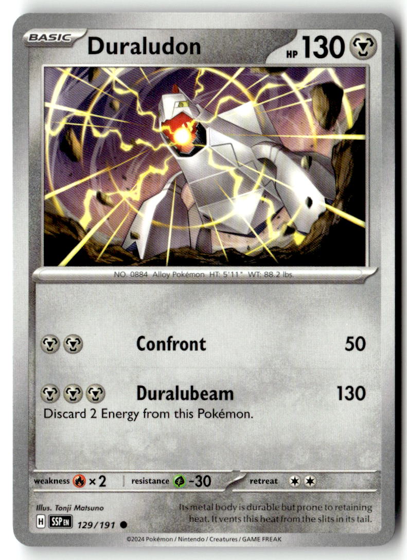 Front of Duraludon 129/191 from Surging Sparks
