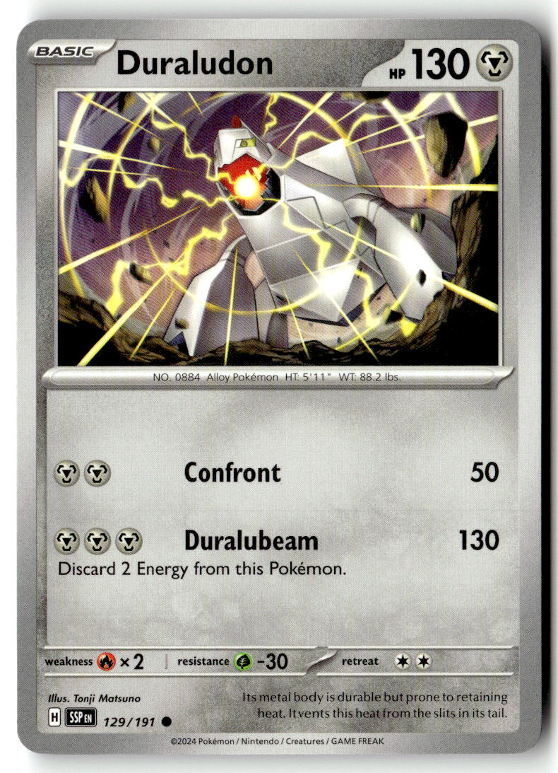 Front of Duraludon 129/191 from Surging Sparks