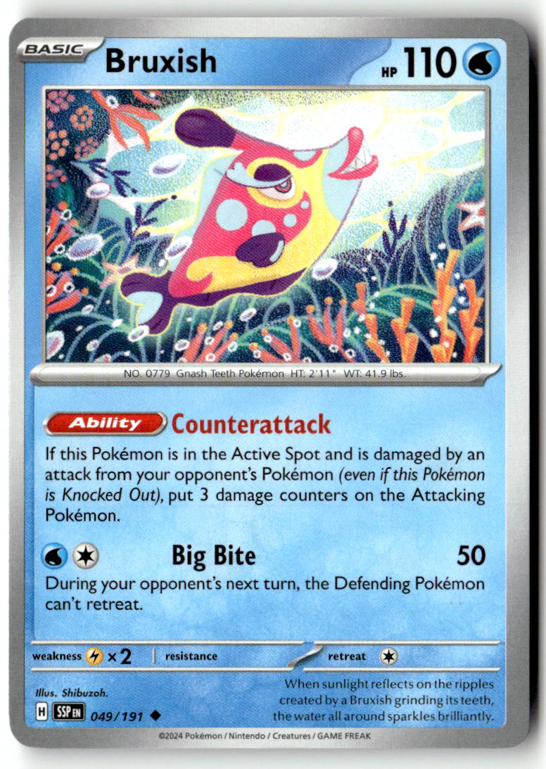 Front of Bruxish 049/191 from Surging Sparks