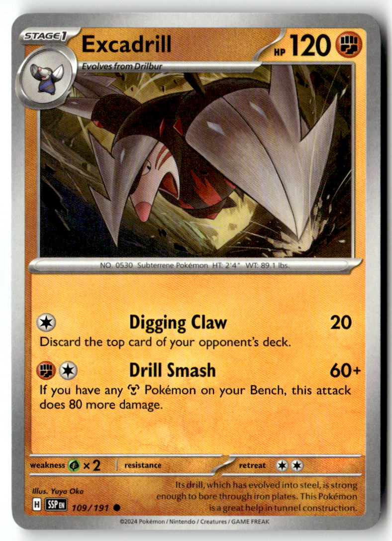 Front of Excadrill 109/191 from Surging Sparks