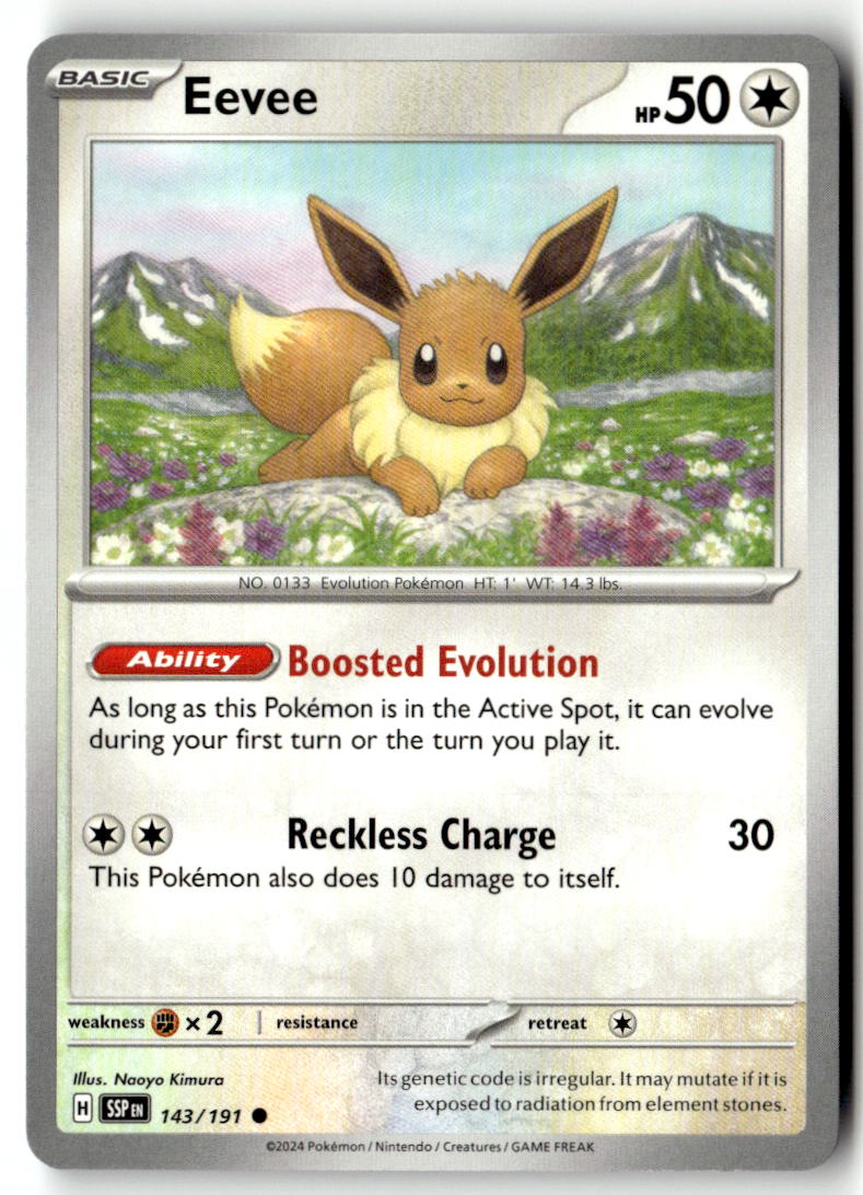 Front of Eevee 143/191 from Surging Sparks