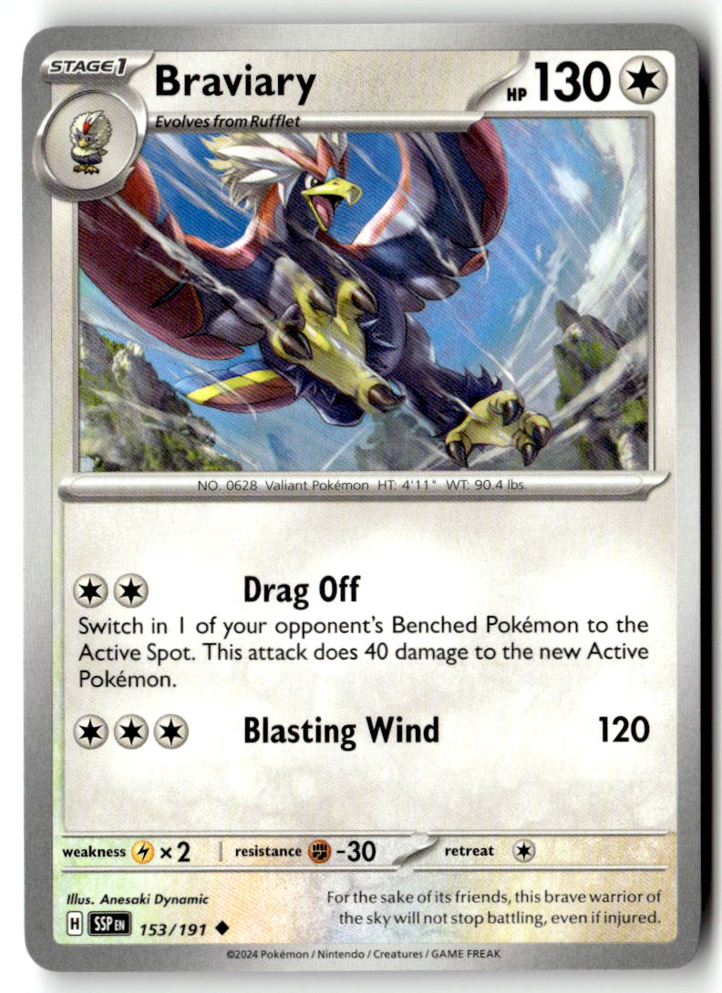 Front of Braviary 153/191 from Surging Sparks