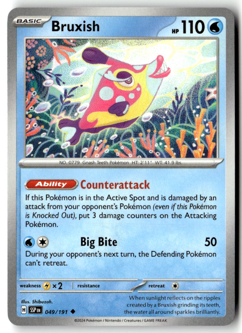Front of Bruxish 049/191 from Surging Sparks