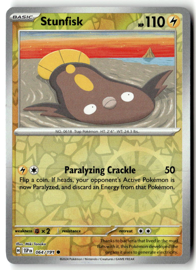 Front of Stunfisk 064/191 from Surging Sparks