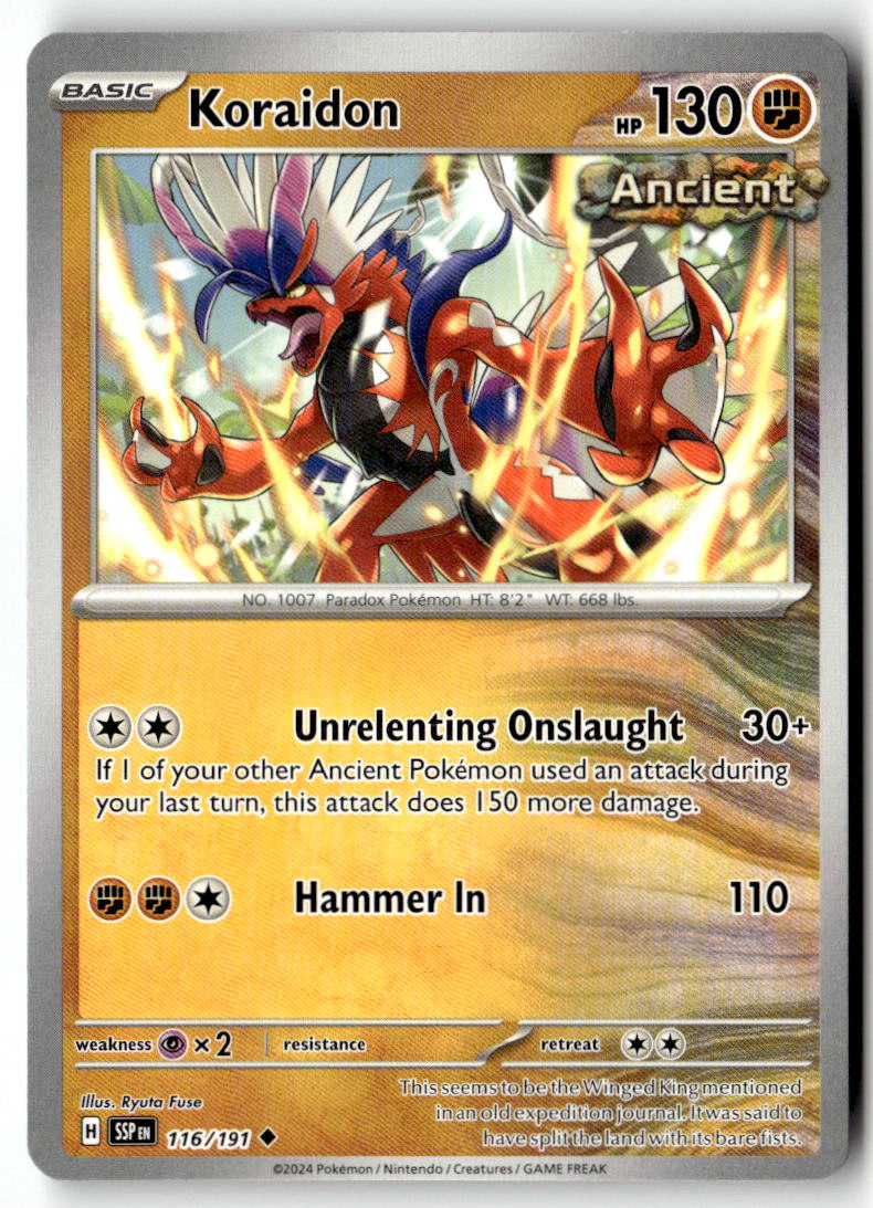 Front of Koraidon 116/191 from Surging Sparks