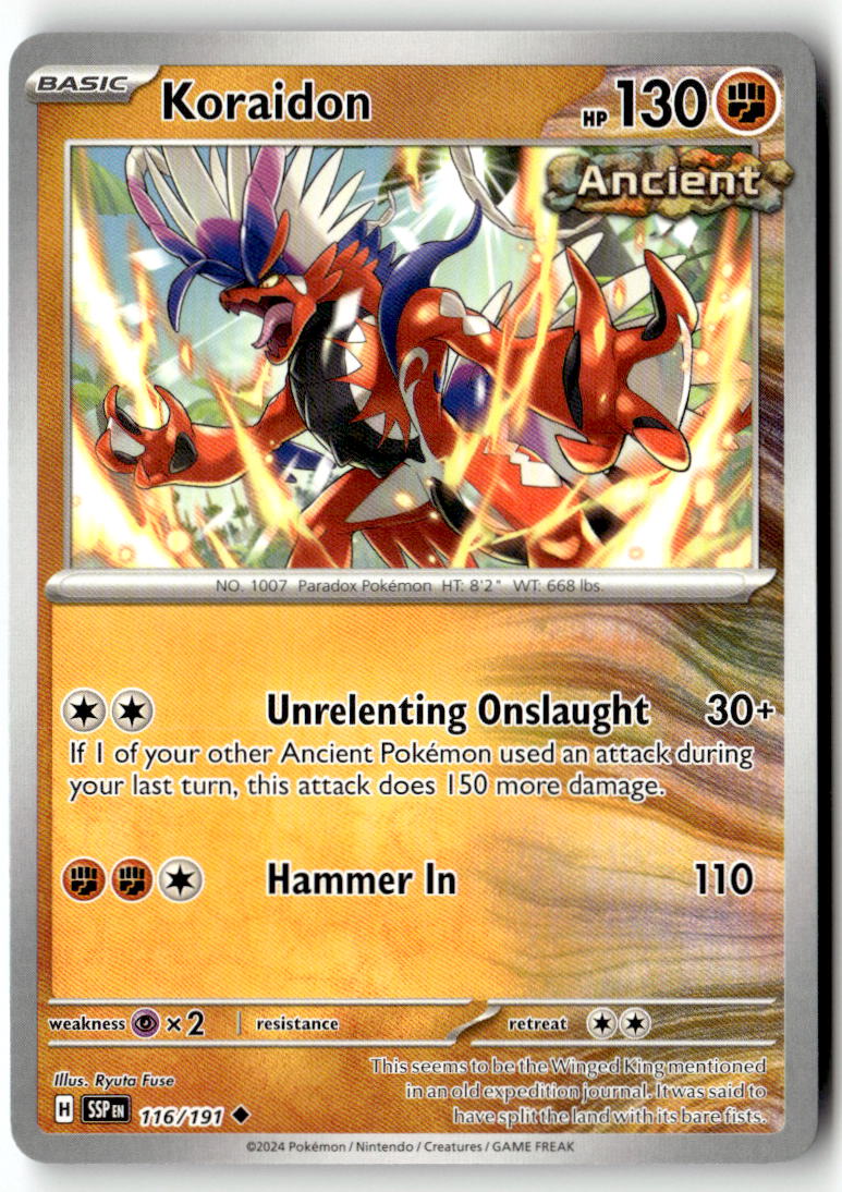 Front of Koraidon 116/191 from Surging Sparks
