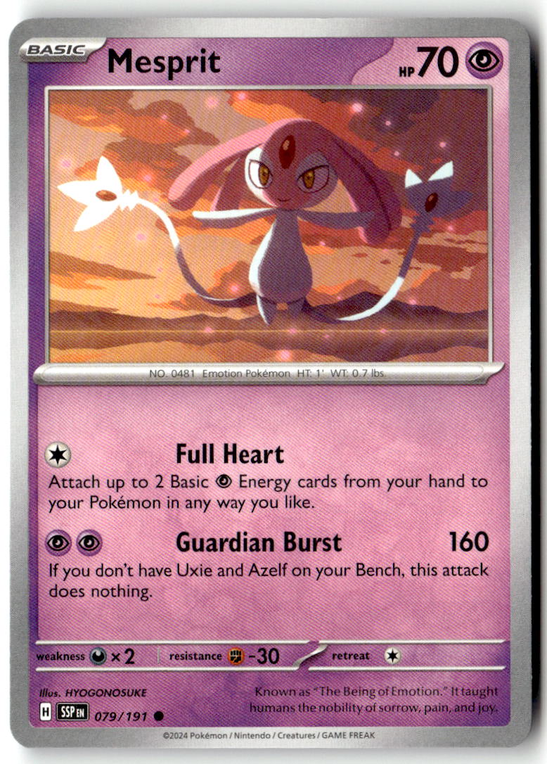 Front of Mesprit 079/191 from Surging Sparks