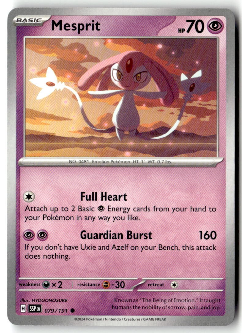 Front of Mesprit 079/191 from Surging Sparks