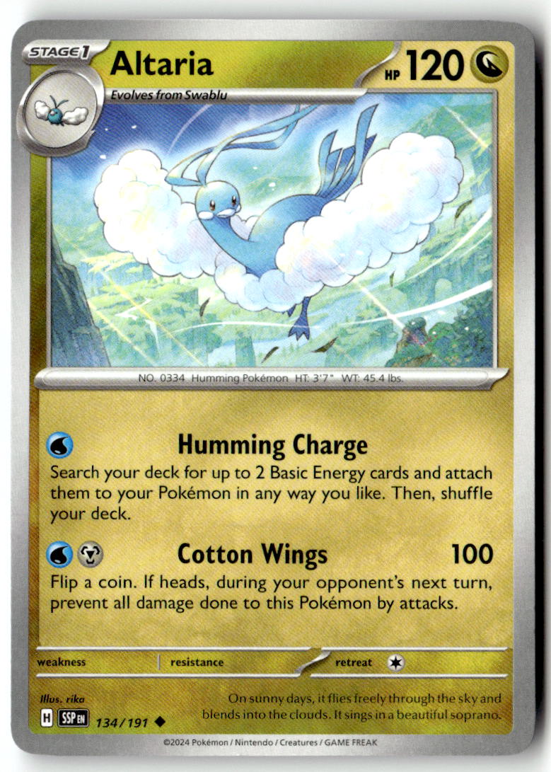 Front of Altaria 134/191 from Surging Sparks