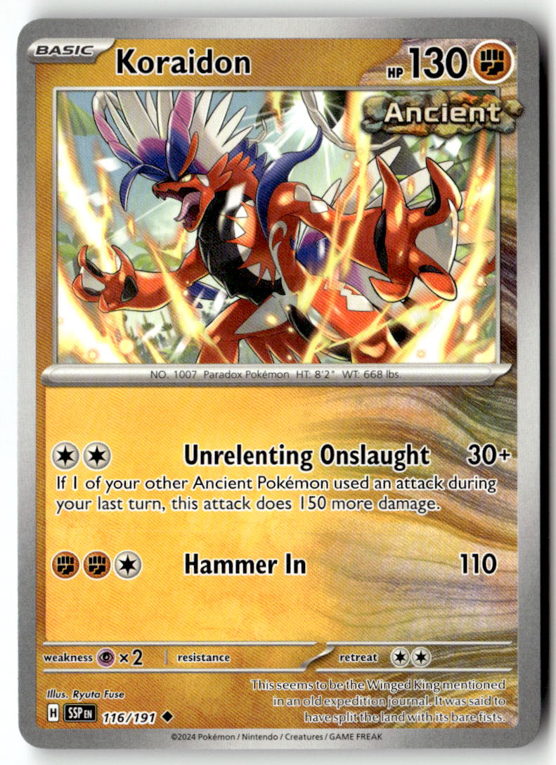 Front of Koraidon 116/191 from Surging Sparks