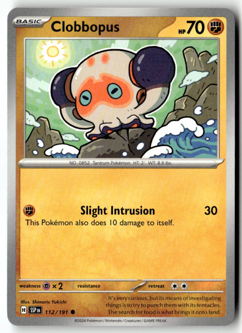 Front of Clobbopus 112/191 from Surging Sparks