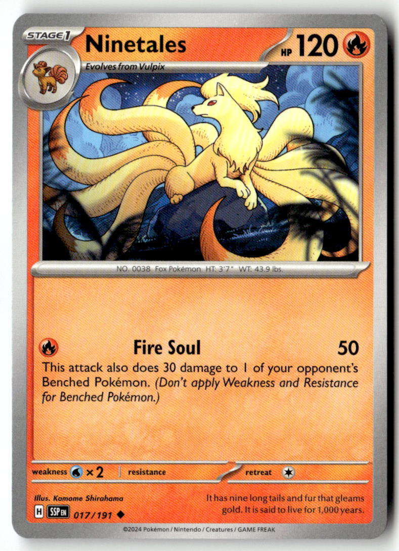 Front of Ninetales 017/191 from Surging Sparks