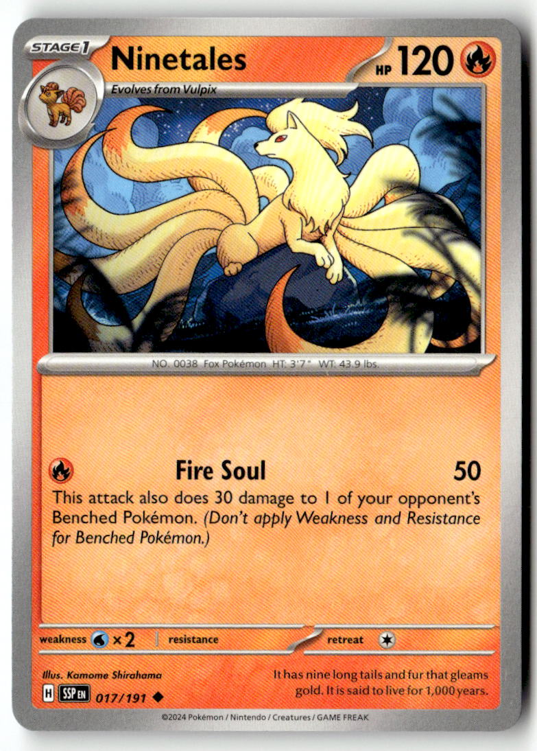 Front of Ninetales 017/191 from Surging Sparks