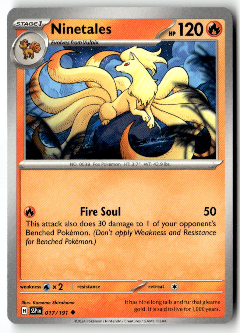 Front of Ninetales 017/191 from Surging Sparks
